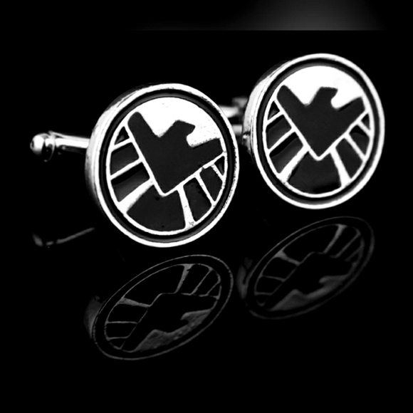 NEW! 3Pc S.H.I.E.L.D Cufflinks & Tie Bar Set! Stainless Steel & Enamel. - Picture 8 of 12